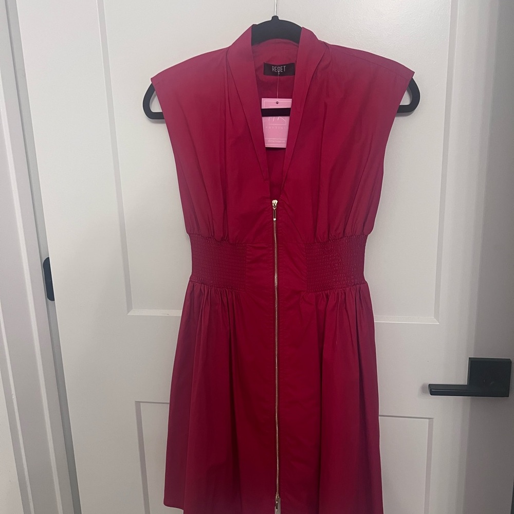 RESET Red Mini Zippered Dress w/ Pockets- Never Worn!!!